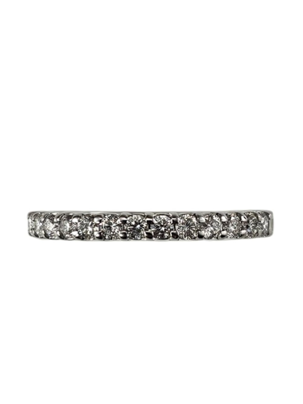 14 Karat White Gold Diamond Wedding Anniversary Band Ring Size 5 #24935